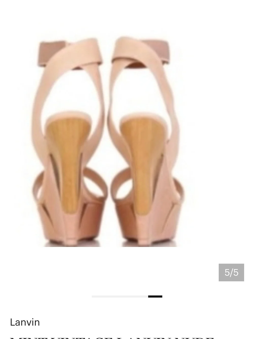 Lanvin NUDE Platform Wedge Sandals with Ankle Strap